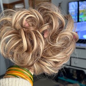 Golden Blonde Hair Bun Extension (clean)